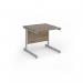 Contract 25 straight desk with silver cantilever leg 800mm x 800mm - nebraska oak top CC8S-S-NO