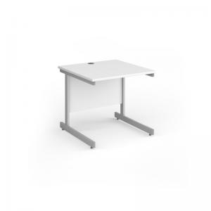 Contract 25 straight desk with silver cantilever leg 800mm x 800mm -
