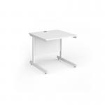 Contract 25 straight desk with white cantilever leg 800mm x 800mm - white top CC8S-WH-WH