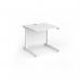 Contract 25 straight desk with white cantilever leg 800mm x 800mm - white top CC8S-WH-WH