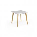 Como square dining table with 4 oak legs 800mm - white CDS800-WH