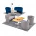 Celestra two seater sofa 1300mm wide - forecast grey CEL50002-FG