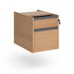 Contract 2 drawer fixed pedestal with graphite finger pull handles - beech CF2FP-G-B