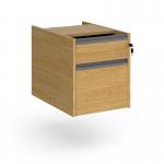 Contract 2 drawer fixed pedestal with graphite finger pull handles - oak CF2FP-G-O