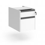 Contract 2 drawer fixed pedestal with graphite finger pull handles - white CF2FP-G-WH