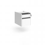 Contract 2 drawer fixed pedestal with graphite finger pull handles - white CF2FP-G-WH