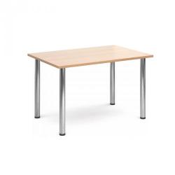 Cheap Stationery Supply of Rectangular deluxe chrome radial leg table 1300mm x 800mm - beech Office Statationery