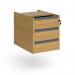 Contract 3 drawer fixed pedestal with graphite finger pull handles - oak CF3FP-G-O