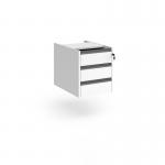 Contract 3 drawer fixed pedestal with graphite finger pull handles - white CF3FP-G-WH