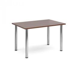 Cheap Stationery Supply of Rectangular deluxe chrome radial leg table 1300mm x 800mm - walnut Office Statationery
