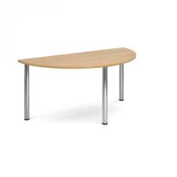 Cheap Stationery Supply of Semi circular deluxe chrome radial leg table 1600mm x 800mm - oak Office Statationery