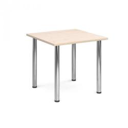 Cheap Stationery Supply of Rectangular deluxe chrome radial leg table 800mm x 800mm - maple Office Statationery
