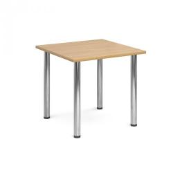 Cheap Stationery Supply of Rectangular deluxe chrome radial leg table 800mm x 800mm - oak Office Statationery