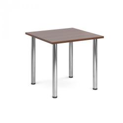 Cheap Stationery Supply of Rectangular deluxe chrome radial leg table 800mm x 800mm - walnut Office Statationery