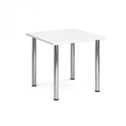 Cheap Stationery Supply of Rectangular deluxe chrome radial leg table 800mm x 800mm - white Office Statationery