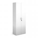 Contract double door cupboard 2030mm high with 4 shelves - white CFHCU-WH