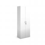 Contract double door cupboard 2030mm high with 4 shelves - white