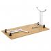 Rectangular folding leg table with silver legs and curved foot rails 1200mm x 800mm - Barcelona Walnut CFL1200-S-BW