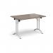 Rectangular folding leg table with white legs and curved foot rails 1200mm x 800mm - Barcelona Walnut CFL1200-WH-BW
