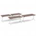 Rectangular folding leg table with black legs and curved foot rails 1400mm x 800mm -Barcelona Walnut CFL1400-K-BW