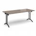 Rectangular folding leg table with black legs and curved foot rails 1800mm x 800mm - Barcelona Walnut CFL1800-K-BW