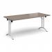 Rectangular folding leg table with white legs and curved foot rails 1800mm x 800mm - Barcelona Walnut CFL1800-WH-BW