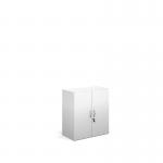 Contract double door cupboard 830mm high with 1 shelf - white CFLCU-WH