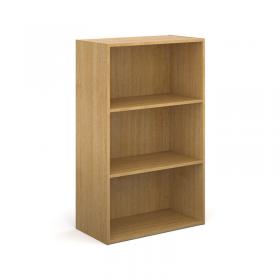 Contract bookcase 1230mm high with 2 shelves - oak CFMBC-O