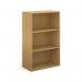 Contract bookcase 1230mm high with 2 shelves - oak CFMBC-O