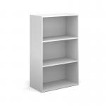 Contract bookcase 1230mm high with 2 shelves - white CFMBC-WH