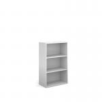 Contract bookcase 1230mm high with 2 shelves - white CFMBC-WH