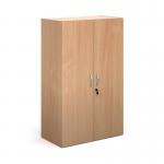 Contract double door cupboard 1230mm high with 2 shelves - beech CFMCU-B