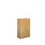 Contract double door cupboard 1230mm high with 2 shelves - oak CFMCU-O