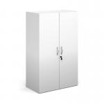 Contract double door cupboard 1230mm high with 2 shelves - white CFMCU-WH