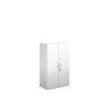 Contract double door cupboard 1230mm high with 2 shelves - white CFMCU-WH
