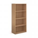 Contract bookcase 1630mm high with 3 shelves - beech CFTBC-B