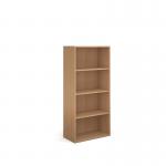 Contract bookcase 1630mm high with 3 shelves - beech CFTBC-B