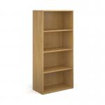 Contract bookcase 1630mm high with 3 shelves - oak CFTBC-O