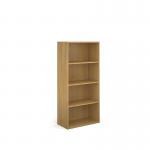 Contract bookcase 1630mm high with 3 shelves - oak CFTBC-O