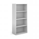 Contract bookcase 1630mm high with 3 shelves - white CFTBC-WH