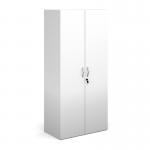 Contract double door cupboard 1630mm high with 3 shelves - white CFTCU-WH