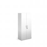 Contract double door cupboard 1630mm high with 3 shelves - white CFTCU-WH