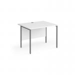 Contract 25 straight desk with graphite H-Frame leg 1000mm x 800mm - white top CH10S-G-WH