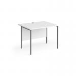 Contract 25 straight desk with graphite H-Frame leg 1000mm x 800mm - white top CH10S-G-WH