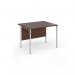 Contract 25 straight desk with silver H-Frame leg 1000mm x 800mm - walnut top CH10S-S-W