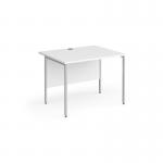 Contract 25 straight desk with silver H-Frame leg 1000mm x 800mm - white top CH10S-S-WH