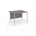 Contract 25 straight desk with white H-Frame leg 1000mm x 800mm - grey oak top CH10S-WH-GO