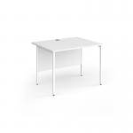 Contract 25 straight desk with white H-Frame leg 1000mm x 800mm - white top CH10S-WH-WH