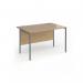 Contract 25 straight desk with graphite H-Frame leg 1200mm x 800mm - kendal oak top CH12S-G-KO