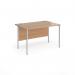 Contract 25 straight desk with silver H-Frame leg 1200mm x 800mm - beech top CH12S-S-B